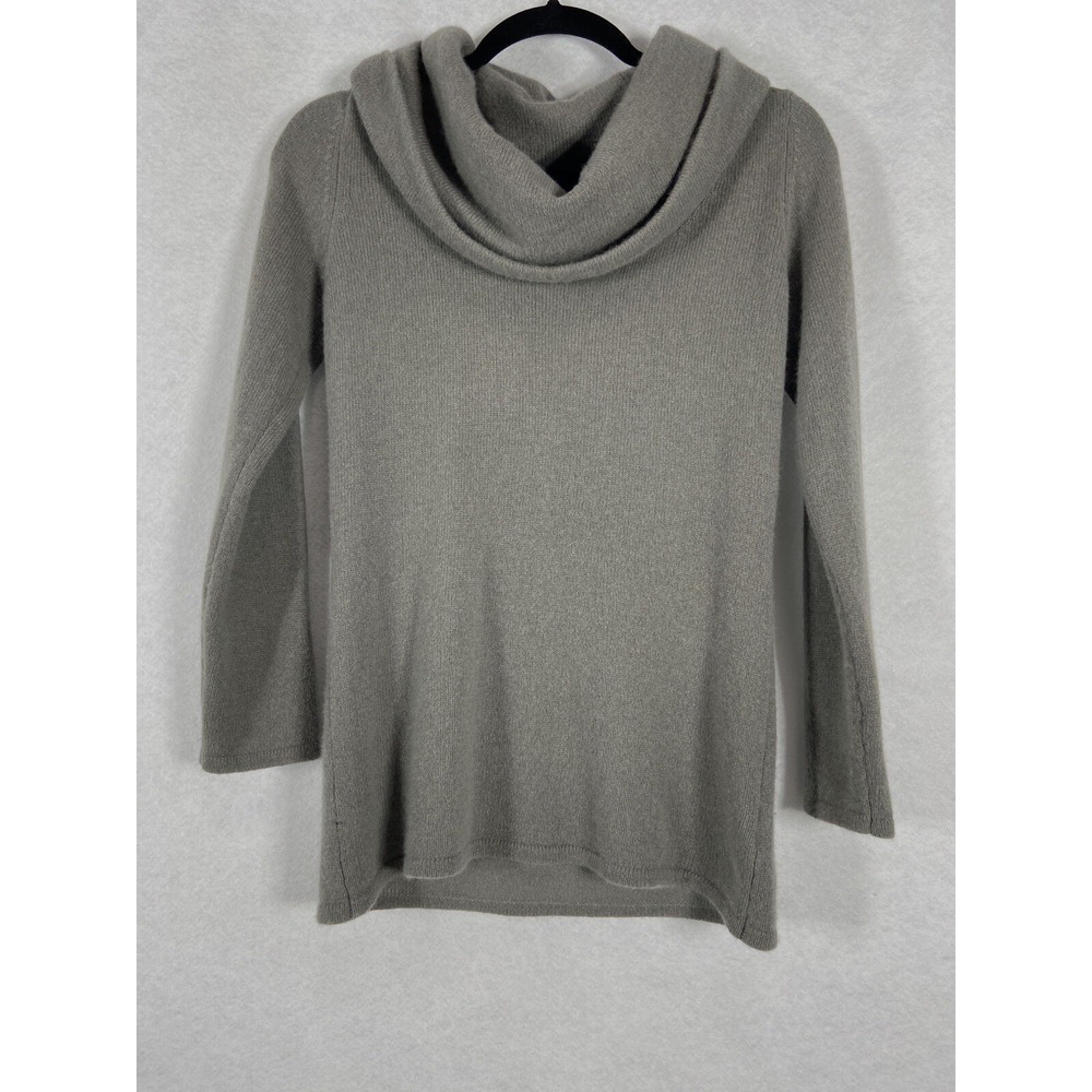 Claudia Nichole Sweater Women's Small Gray Turtleneck 100% Cashmere